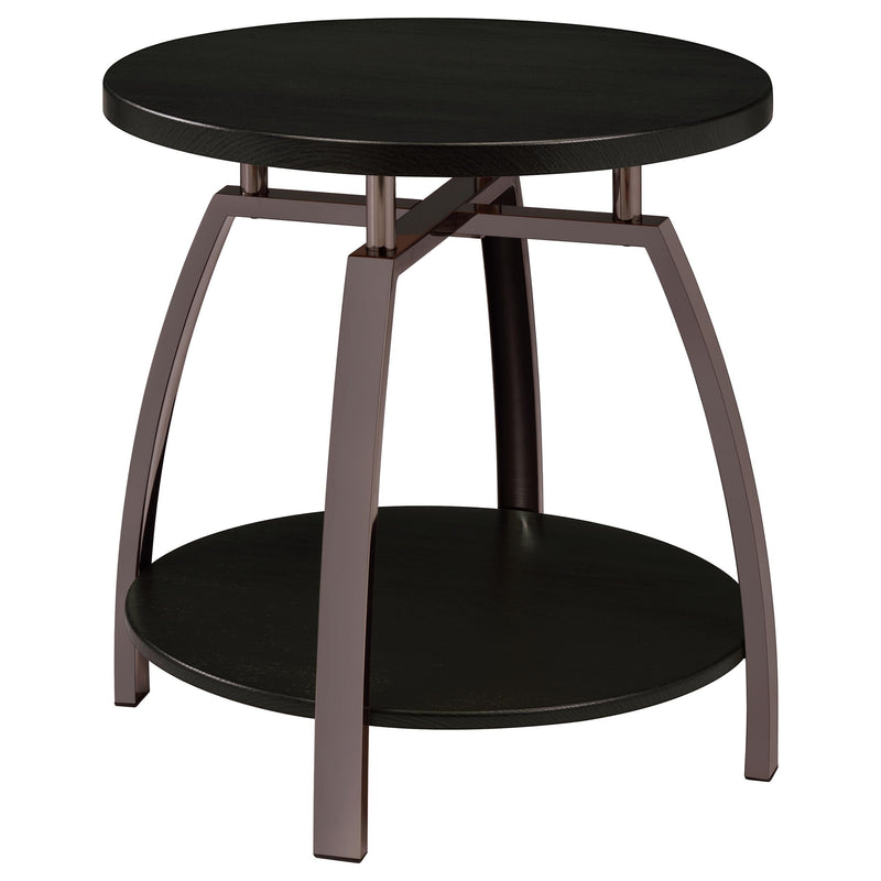 Dacre 2-piece Round Coffee and End Table Set Dark Charcoal - 722208-S2