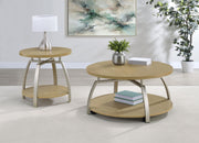 Dacre 2-piece Round Coffee and End Table Set Greige - 720318-S2