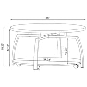 Dacre 2-piece Round Coffee and End Table Set Greige - 720318-S2