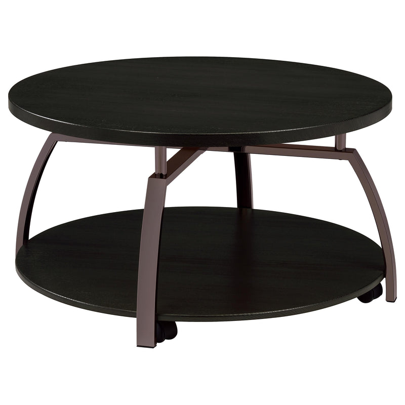 Dacre 3-piece Round Coffee and End Table Set Dark Charcoal - 722208-S3