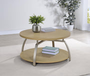 Dacre Round Engineered Wood Top Coffee Table Greige - 720318