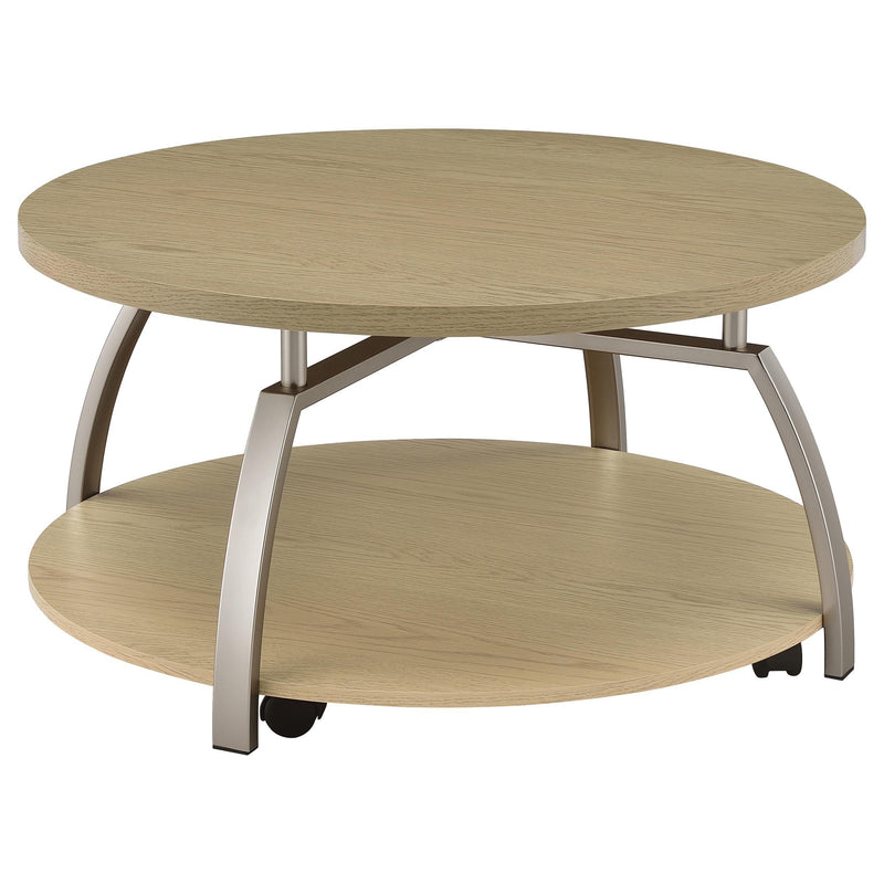 Dacre Round Engineered Wood Top Coffee Table Greige - 720318