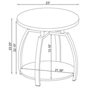 Dacre Round Engineered Wood Top Side End Table Dark Charcoal - 722207