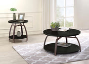 Dacre Round Engineered Wood Top Side End Table Dark Charcoal - 722207