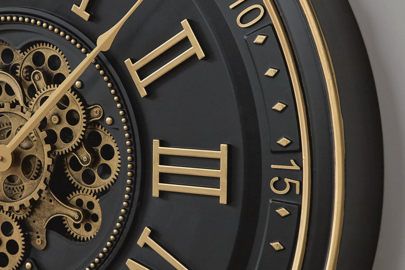 Dairton Black/Gold Finish Wall Clock - A8010385