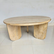 Dale Sculptural Round Solid Mango Wood Coffee Table Natural Mango - 722548
