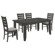 Dalila 5-piece Rectangular Dining Table Set Dark Grey - 102721GRY-S5