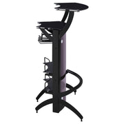 Dallas 2-shelf Curved Freestanding Home Bar Cabinet Black - 182135