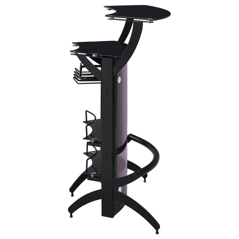 Dallas 2-shelf Curved Freestanding Home Bar Cabinet Black - 182135