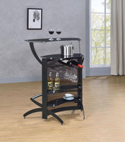 Dallas 2-shelf Curved Freestanding Home Bar Cabinet Black - 182135