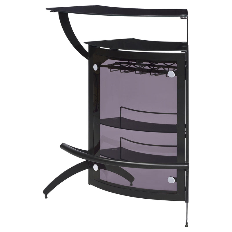 Dallas 2-shelf Curved Freestanding Home Bar Cabinet Black - 182135