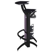 Dallas 2-shelf Curved Freestanding Home Bar Cabinet Black - 182135