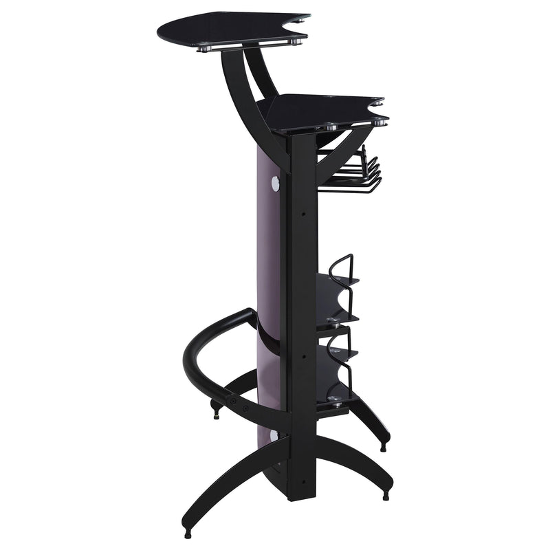 Dallas 2-shelf Curved Freestanding Home Bar Cabinet Black - 182135
