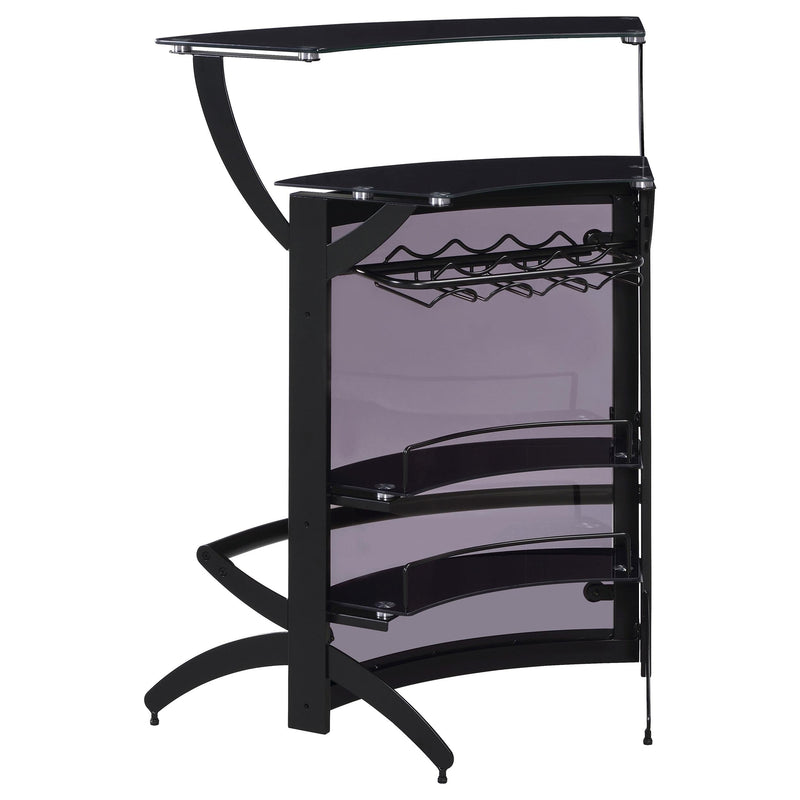 Dallas 2-shelf Curved Freestanding Home Bar Cabinet Black - 182135