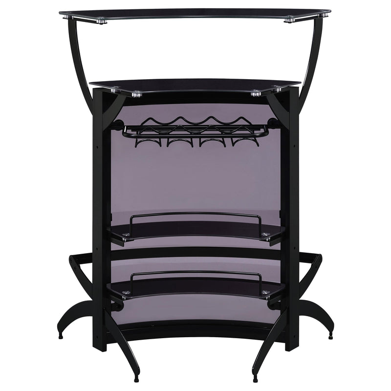 Dallas 2-shelf Curved Freestanding Home Bar Cabinet Black - 182135