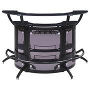 Dallas 3-piece Curved Freestanding Home Bar Cabinet Black - 182135-S3
