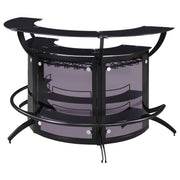 Dallas 3-piece Curved Freestanding Home Bar Cabinet Black - 182135-S3