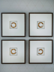 Dallbourne White/Gold Finish Wall Art (Set of 4) - A8000491