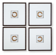 Dallbourne White/Gold Finish Wall Art (Set of 4) - A8000491