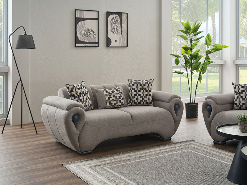 Damla 3-pieces (Sofa & Loveseat & Chair) Livingroom Set Cream in Cream - 101-DAM-GIR08-321