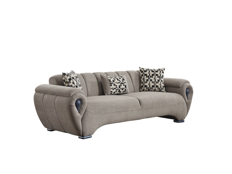 Damla 3-pieces (Sofa & Loveseat & Chair) Livingroom Set Cream in Cream - 101-DAM-GIR08-321