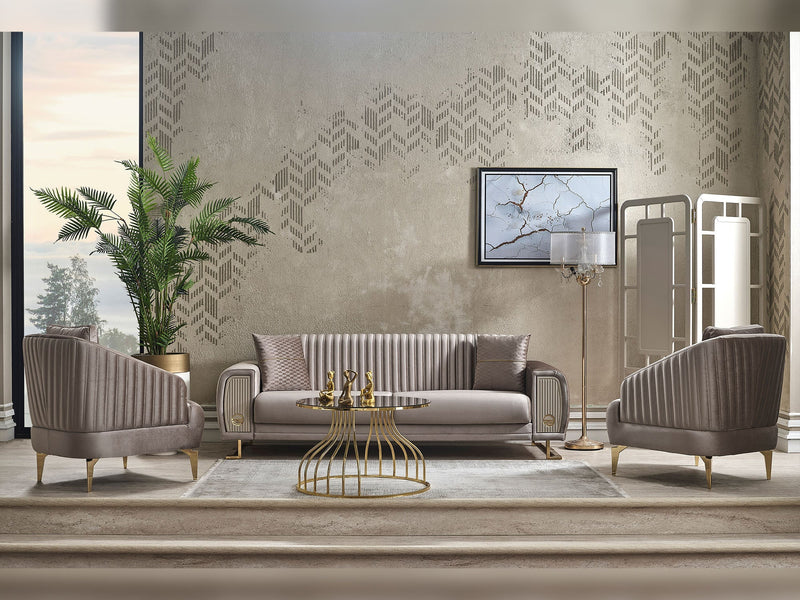 Damla Ser Chair in Beige - 200-SER-DAM-VELVET260-B