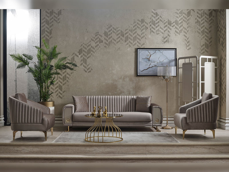 Damla Ser Chair in Beige - 200-SER-DAM-VELVET260-B