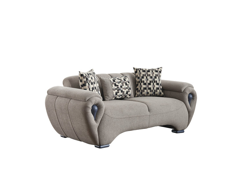 Damla Stationary Loveseat Cream in Cream - 101-DAM-GIR08-2