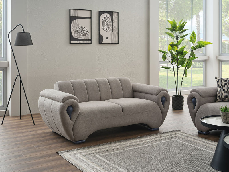 Damla Stationary Loveseat Cream in Cream - 101-DAM-GIR08-2
