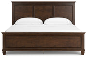 Danabrin California King Panel Bed with Mirrored Dresser and Nightstand in Brown - PKG015190