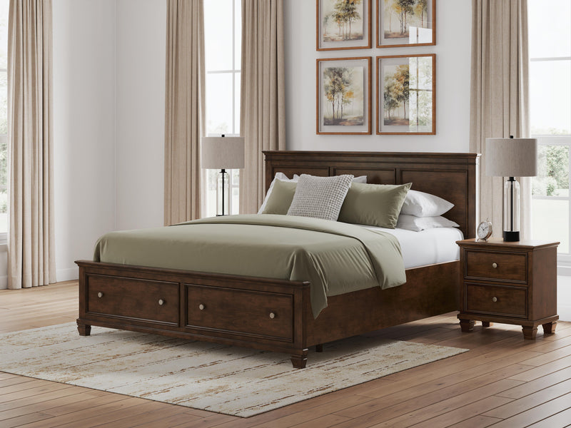 Danabrin California King Panel Storage Bed, Dresser and Nightstand in Brown - PKG023950
