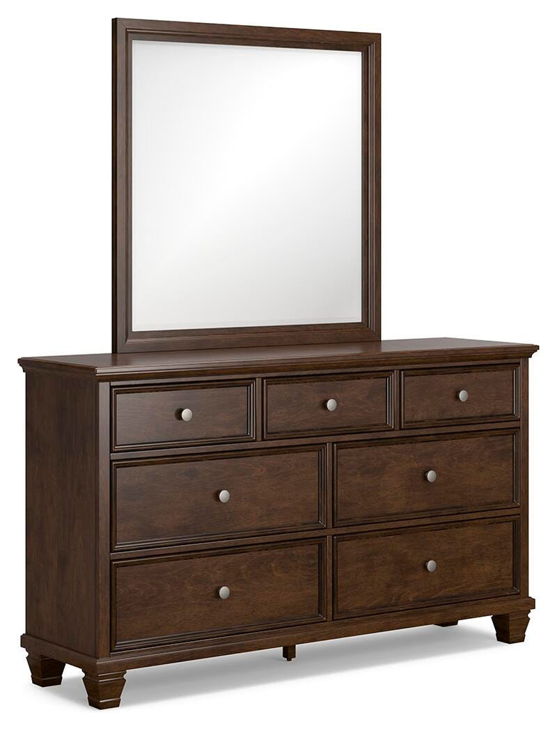 Danabrin California King Panel Storage Bed, Dresser, Mirror and Nightstand in Brown - PKG023949