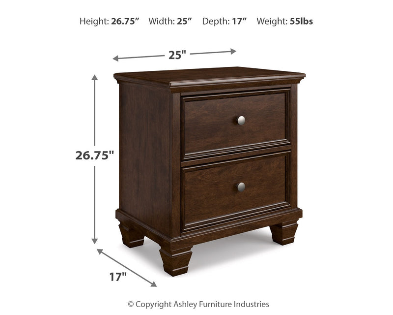 Danabrin Full Panel Bed with Mirrored Dresser and 2 Nightstands in Brown - PKG015200