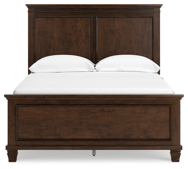 Danabrin Full Panel Bed with Mirrored Dresser and 2 Nightstands in Brown - PKG015200