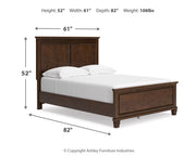 Danabrin Full Panel Bed with Mirrored Dresser, Chest and 2 Nightstands in Brown - PKG015201