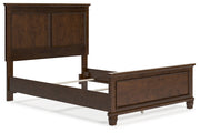 Danabrin Full Panel Bed with Mirrored Dresser in Brown - PKG015199