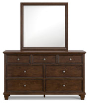 Danabrin Full Panel Storage Bed, Dresser and Mirror in Brown - PKG023933