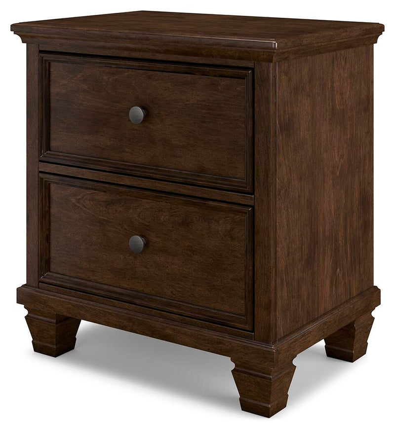 Danabrin Full Panel Storage Bed, Dresser, Mirror and Nightstand in Brown - PKG023934