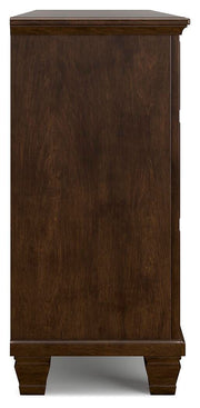 Danabrin King Panel Storage Bed and Dresser in Brown - PKG023942