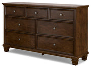 Danabrin King Panel Storage Bed and Dresser in Brown - PKG023942