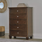 Danabrin King Panel Storage Bed, Dresser and Chest in Brown - PKG023946