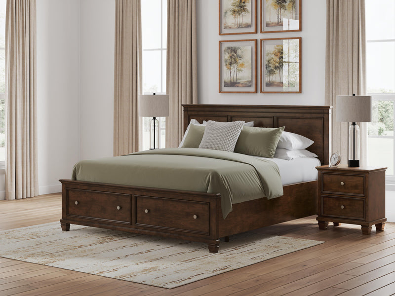 Danabrin King Panel Storage Bed, Dresser and Chest in Brown - PKG023946