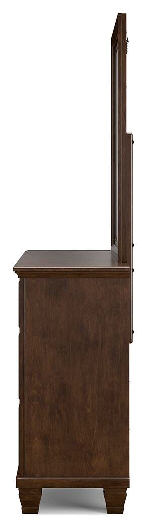 Danabrin King Panel Storage Bed, Dresser and Mirror in Brown - PKG023943