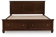 Danabrin King Panel Storage Bed, Dresser and Nightstand in Brown - PKG023945