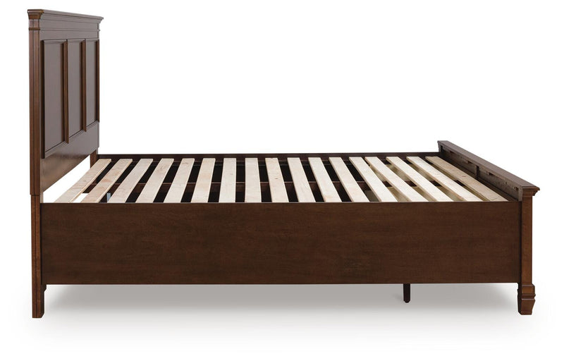 Danabrin King Panel Storage Bed, Dresser and Nightstand in Brown - PKG023945