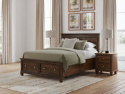 Danabrin Queen Panel Storage Bed and Dresser in Brown - PKG023937