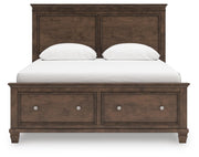 Danabrin Queen Panel Storage Bed, Dresser and Chest in Brown - PKG023941