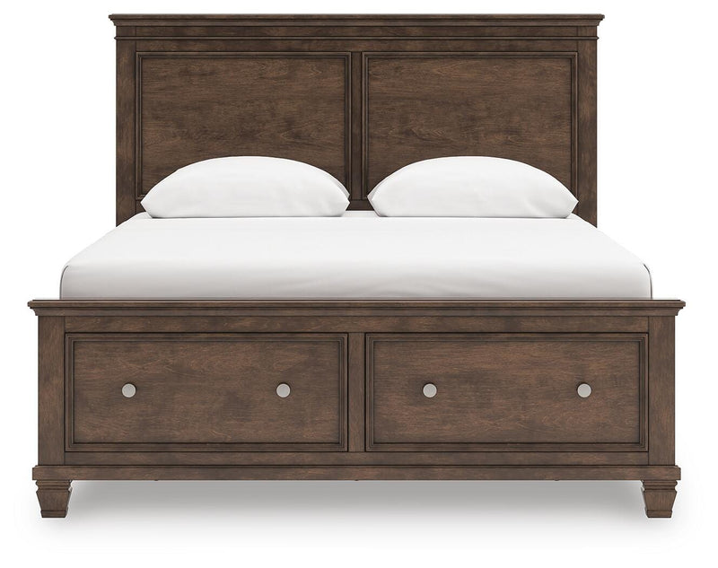 Danabrin Queen Panel Storage Bed, Dresser and Chest in Brown - PKG023941