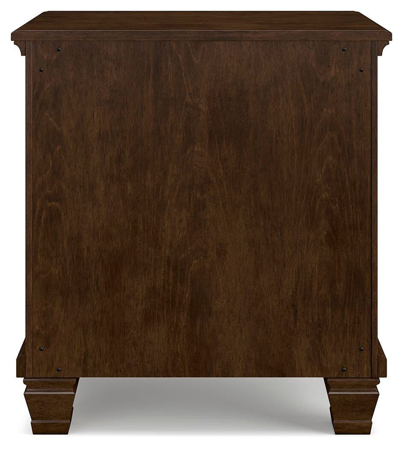 Danabrin Queen Panel Storage Bed, Dresser and Nightstand in Brown - PKG023940