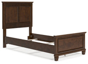 Danabrin Twin Panel Bed with Mirrored Dresser, Chest and Nightstand in Brown - PKG015198